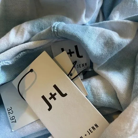 John + Jenn blue wash tie dye knit sweatshirt 100% cotton drawstring hoodie sz S - Picture 11 of 11